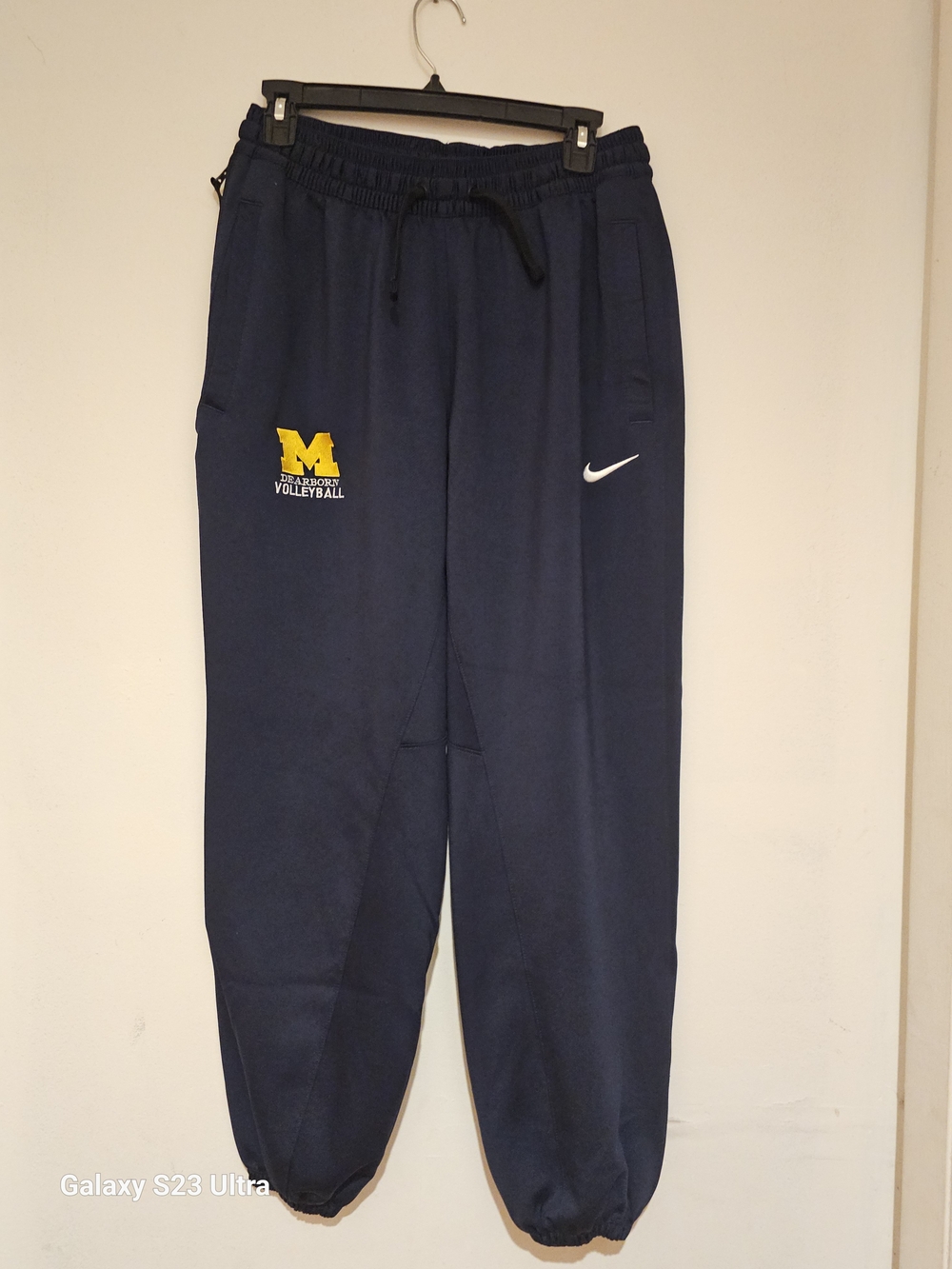 Nike Navy University of Michigan Volleyball Sweatpants with Yellow M Logo